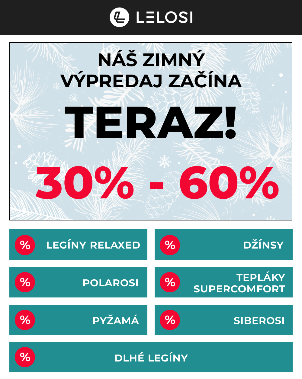 Náš zimný výpredaj začína TERAZ!