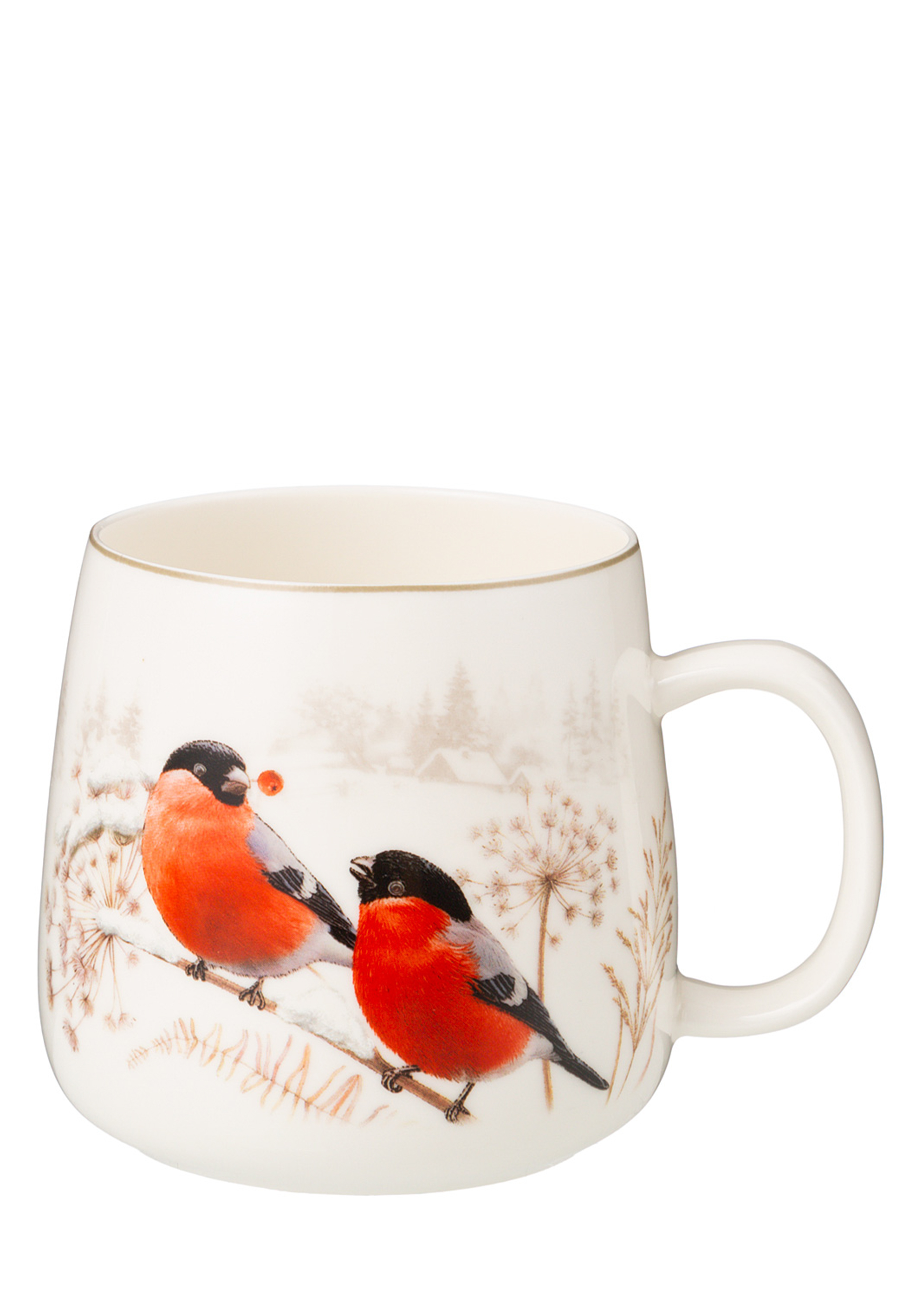 Кружка из фарфора "Снегири"