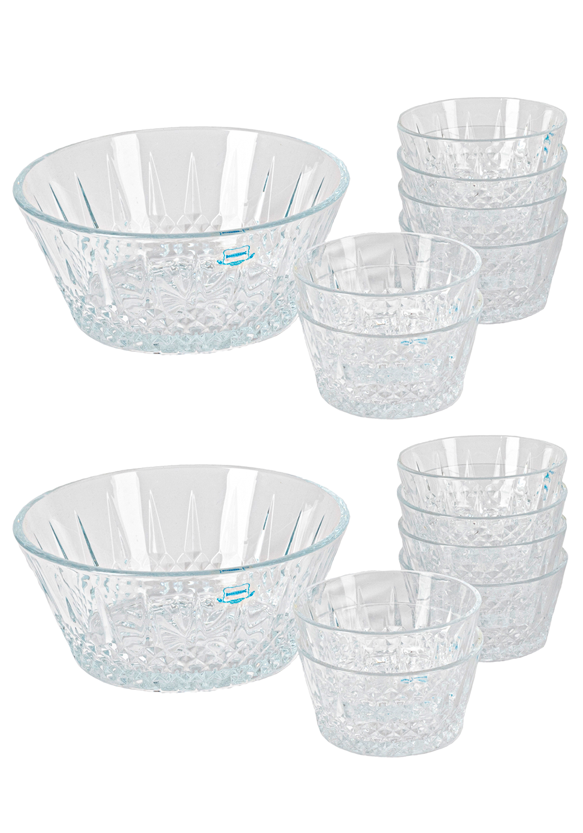 Набор стеклянных салатников, 14 предметов