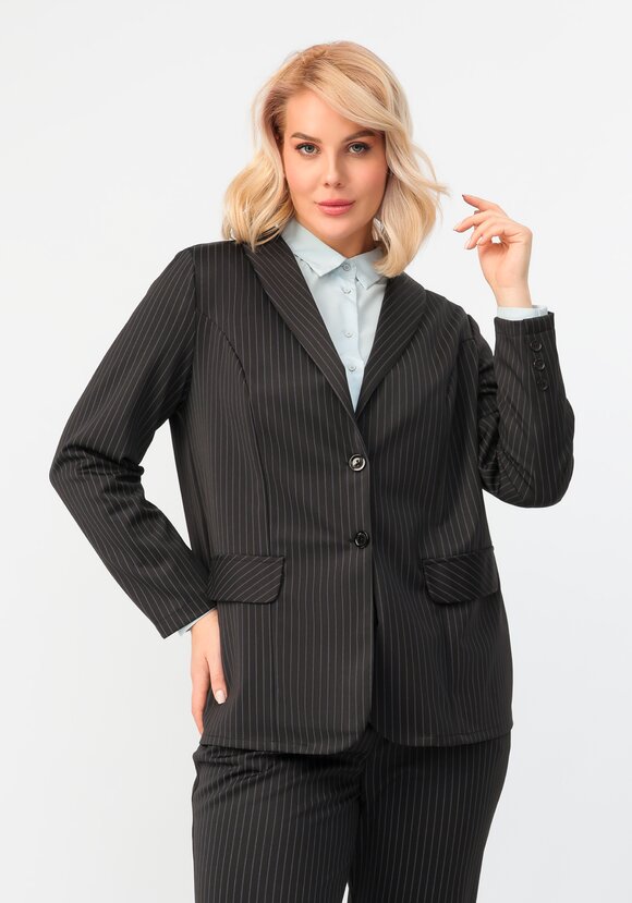 Пиджак однобортный в полоску
