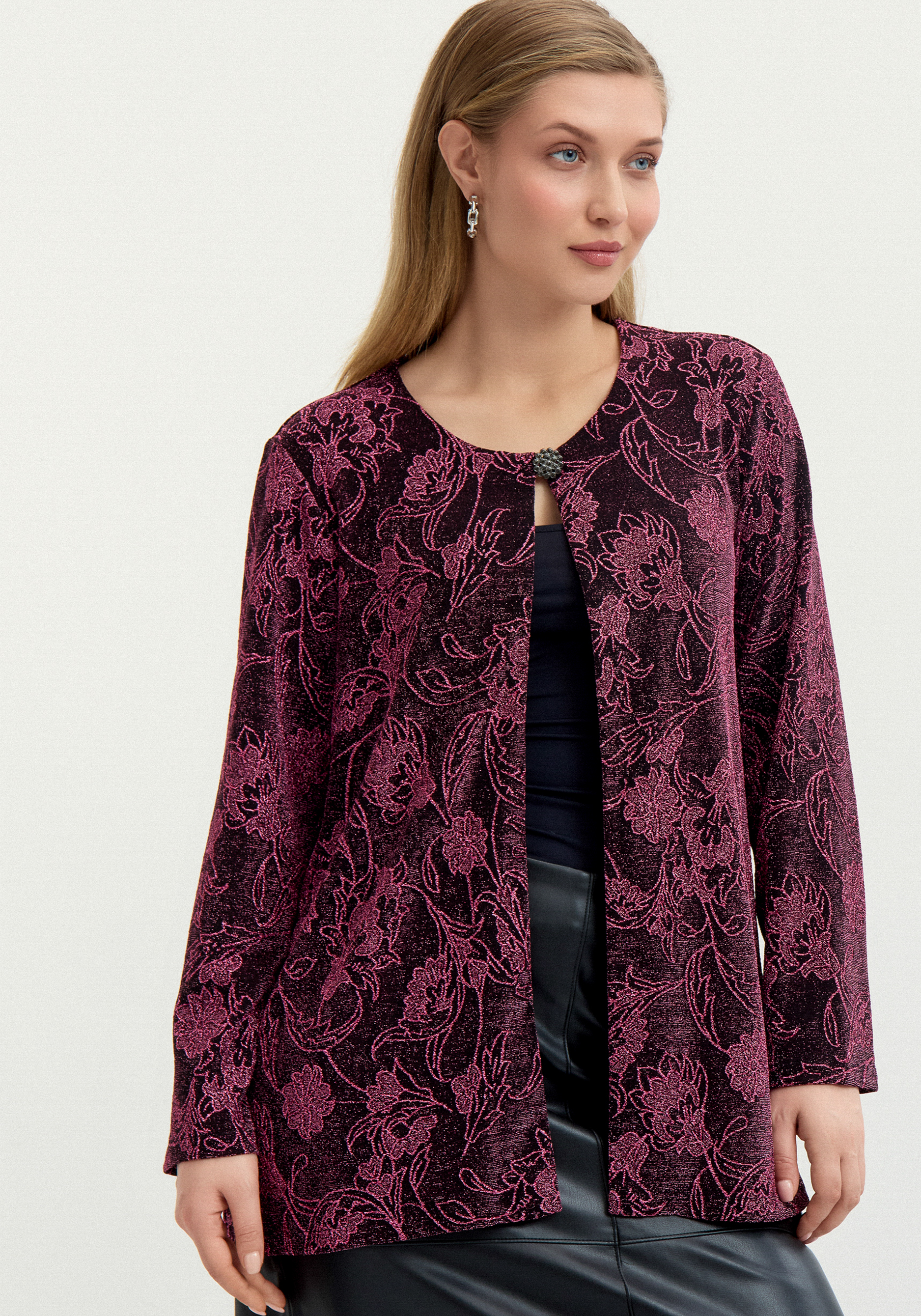 Кардиган с рисунком из люрекса