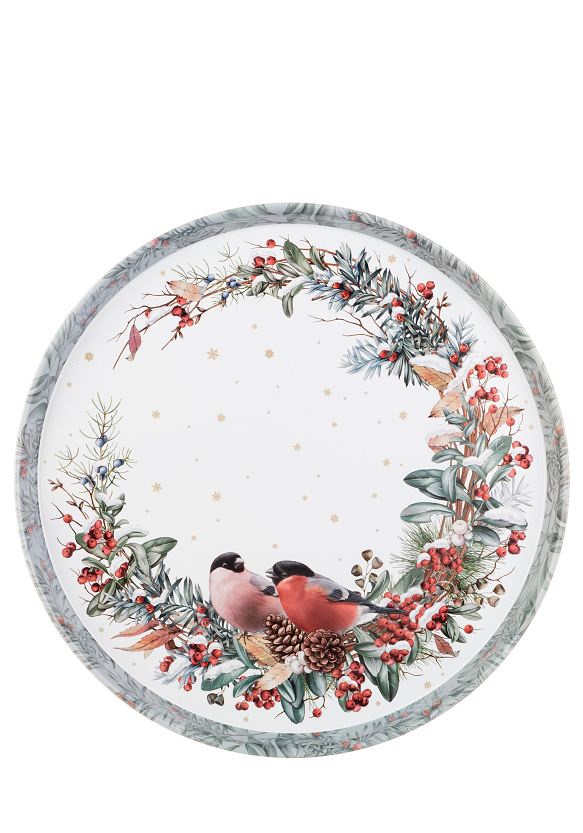 Поднос сервировочный "Снегири"