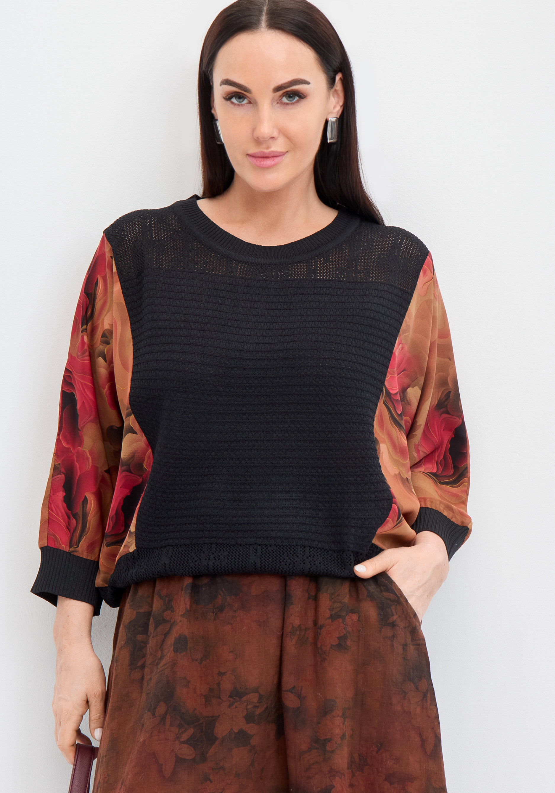 Джемпер "Летучая мышь" с принтом