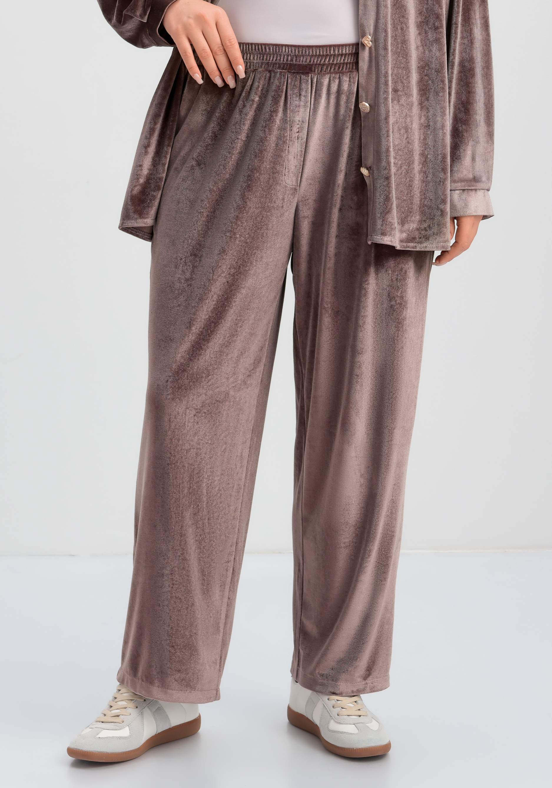 Брюки бархатные прямого кроя