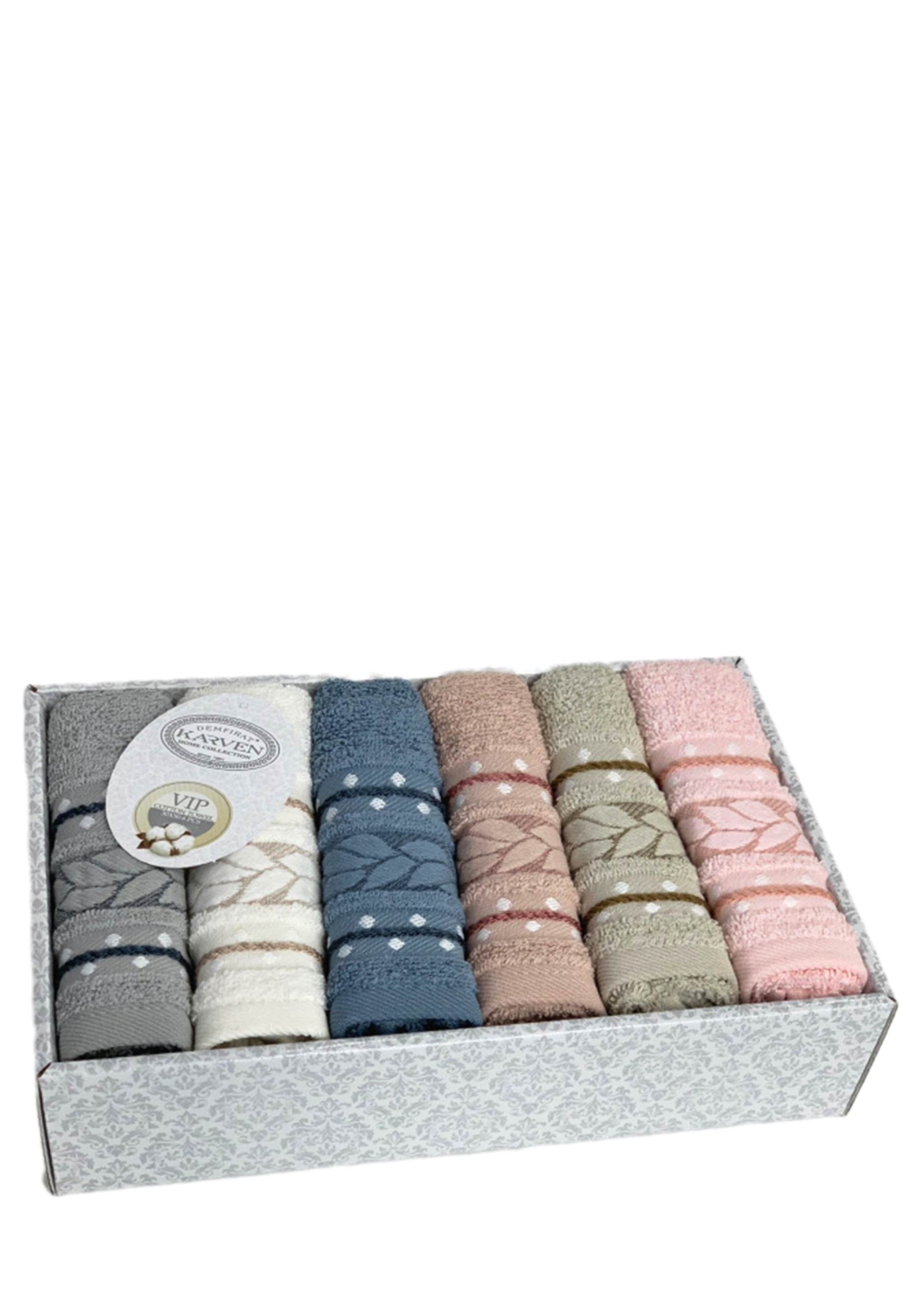 Полотенца махровые в коробке, 6 шт.