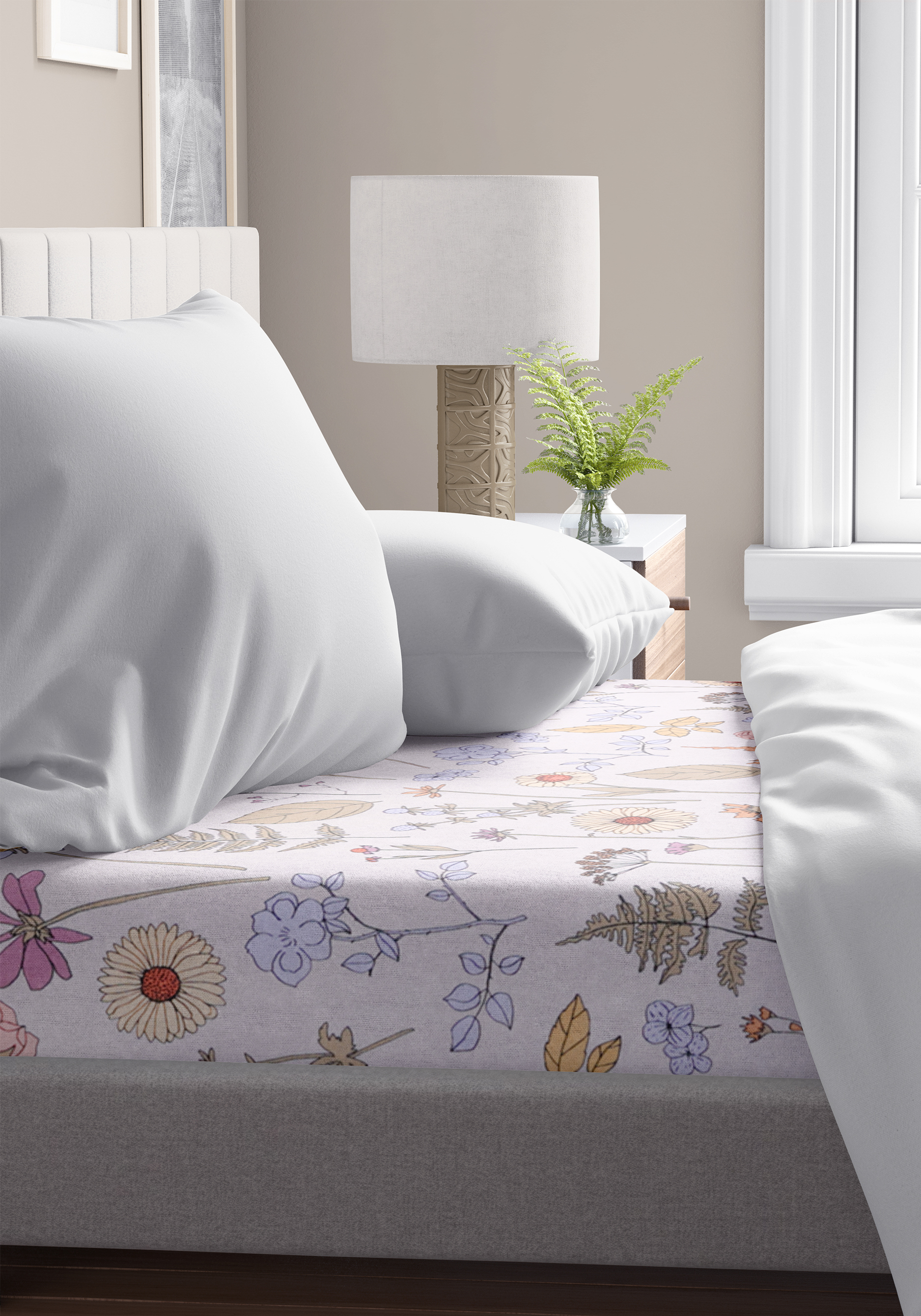 Простыня на резинке "Флора"