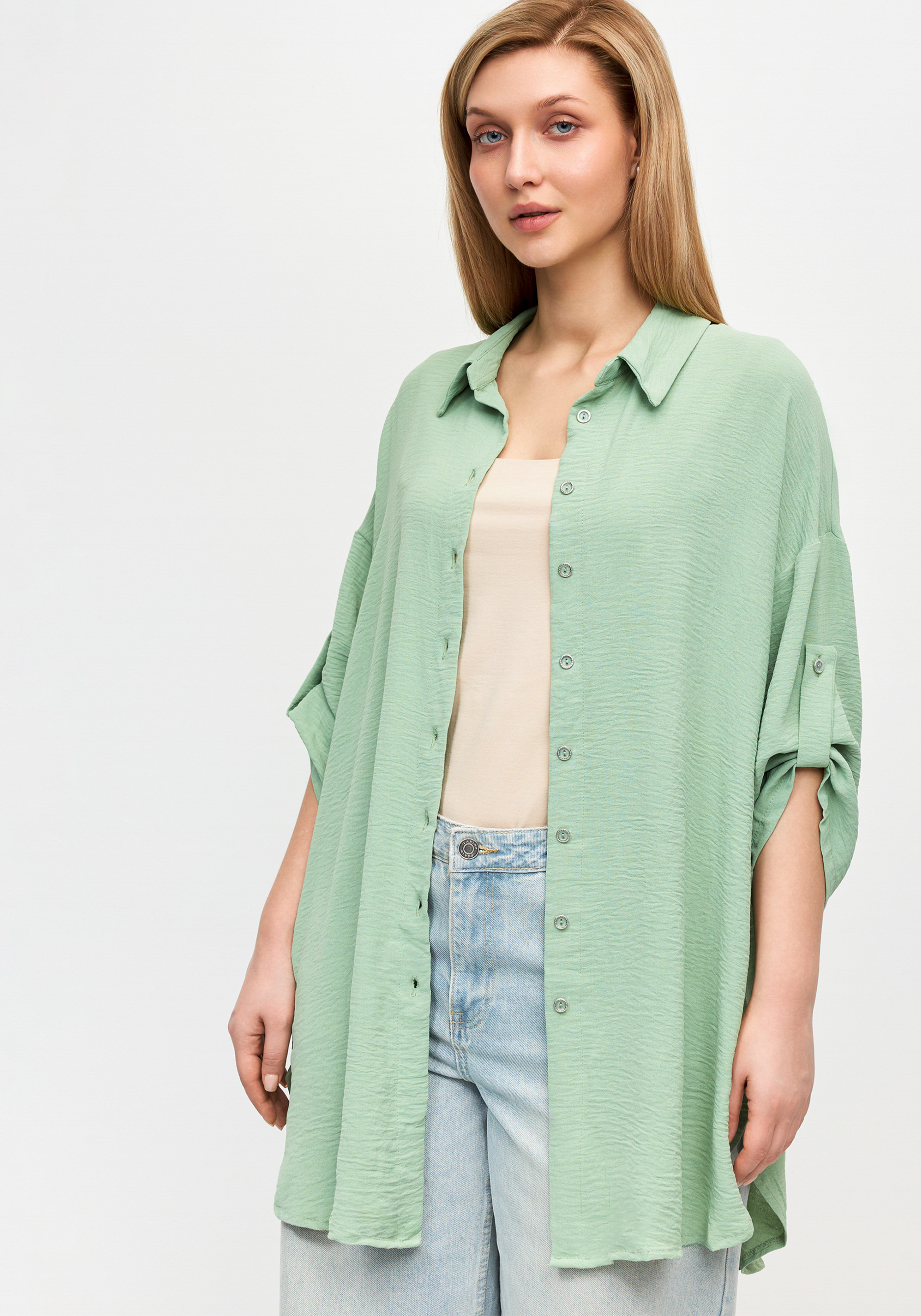 Рубашка удлиненная на пуговицах "Лорелия"