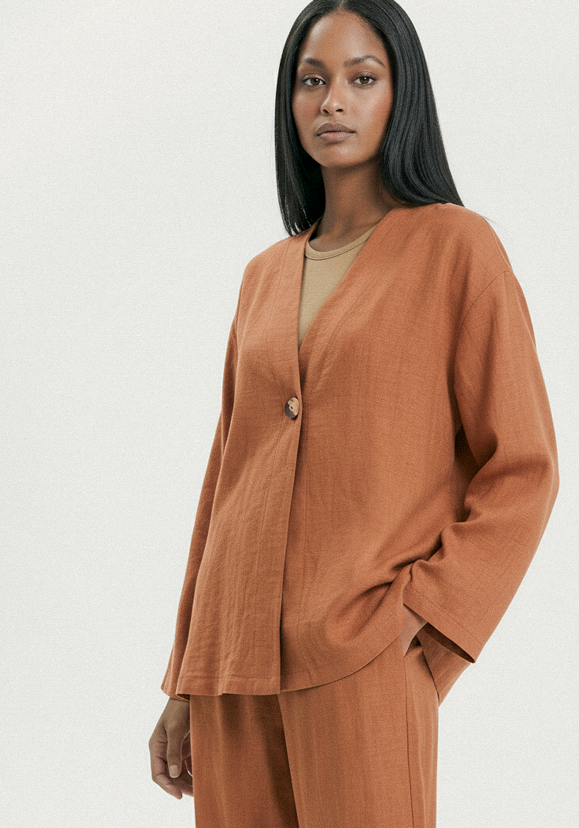 Жакет свободного кроя на пуговице "Агата"