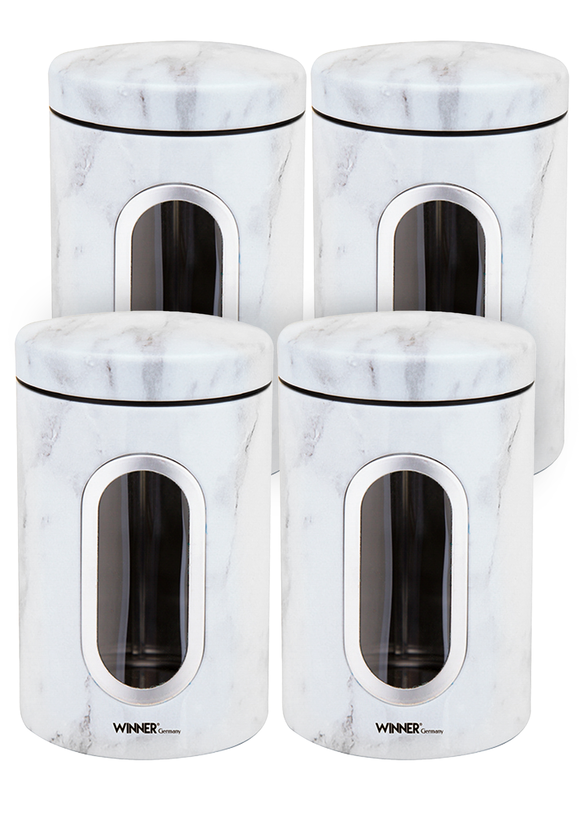 Набор стальных контейнеров "Мрамор" 4шт