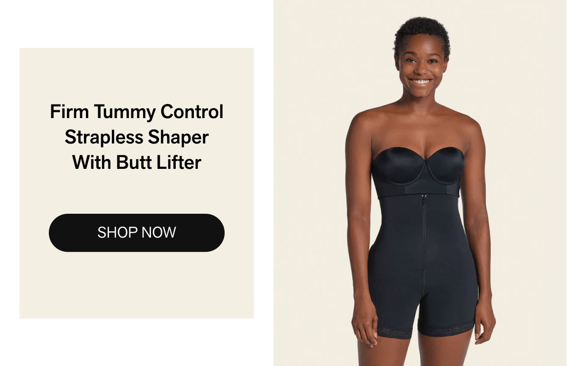 Firm Tummy Control Strapless Shaper With Butt Lifter