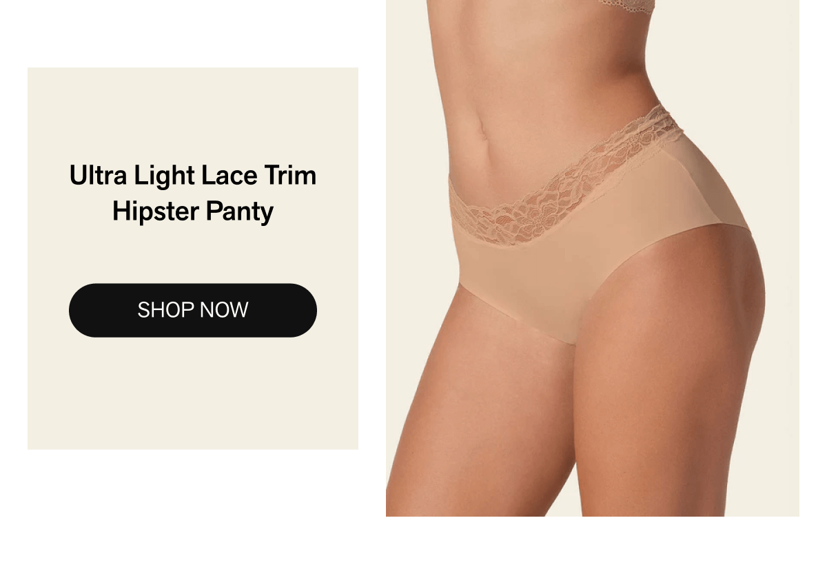 Ultra Light Lace Trim Hipster Panty