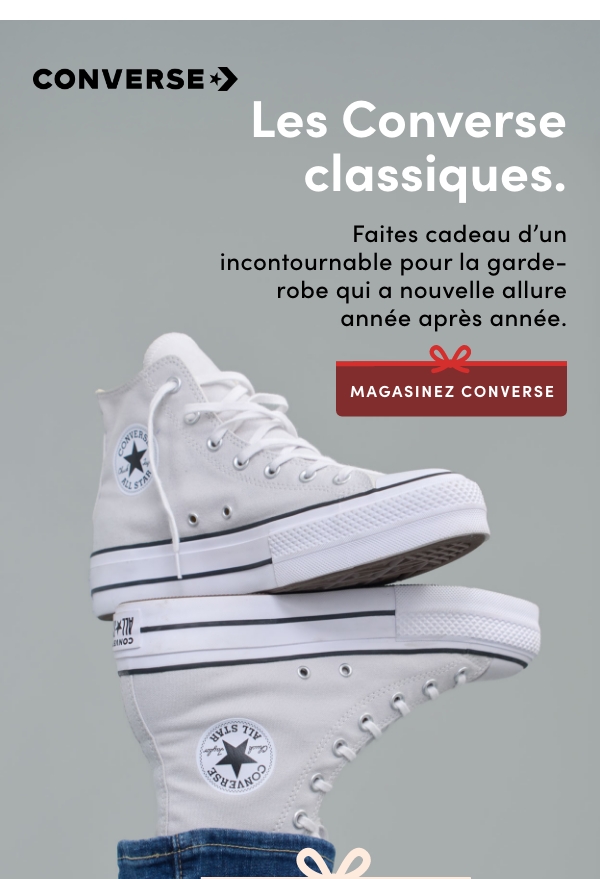 Classic converse. Gift them a wardrobe staple that looks fresh year after year. SHOP CONVERSE