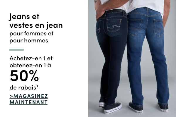 Women's + Men's Jeans + Jean Jackets Buy one get one 50% OFF*