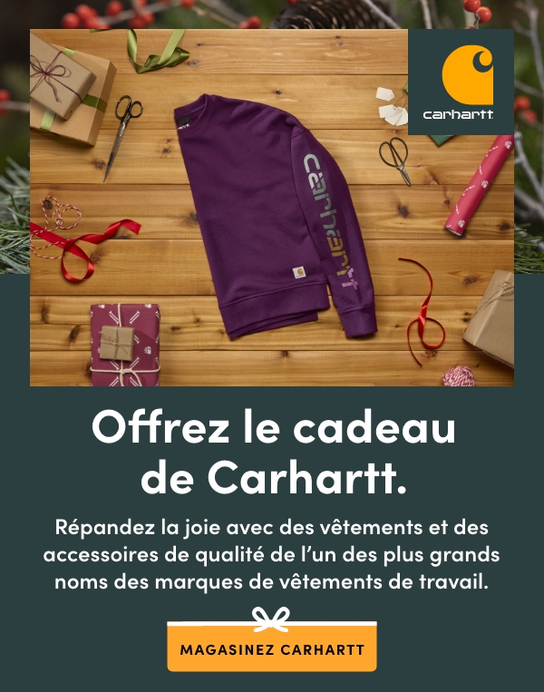 Give the gift of Carhartt. Spread joy with quality clothing and accessories from one of the top names in workwear. SHOP CARHARTT