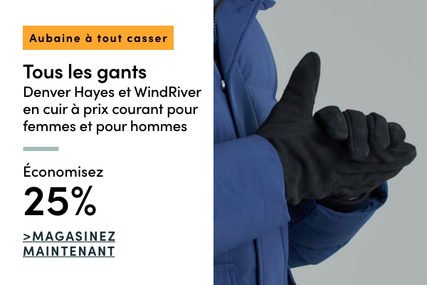 All Regular-Priced Women's + Men's Denver Hayes & WindRiver Leather Gloves Save 25%