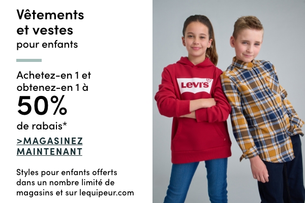 Kids' Clothing + Jackets Buy one get one 50% OFF*