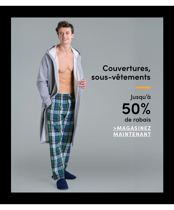 Robes, Blankets, Underwear & more Save up to 60%