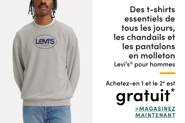 Men's Levi's Everyday Essential T-shirts + Sweatshirts, + Sweatpants Buy one get one free