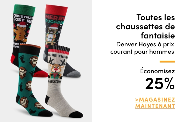 All Regular-Priced Men's Denver Hayes Novelty Socks Save 25%