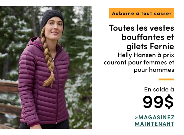 Door Crasher All Regular-Priced Women's + Men's Helly Hansen Fernie Puffer Jackets + Vests Sale $99