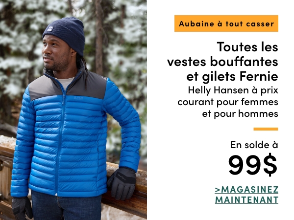 Door Crasher All Regular-Priced Women's + Men's Helly Hansen Fernie Puffer Jackets + Vests Sale $99