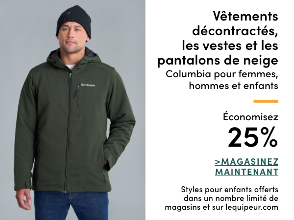 All Regular-Priced Women's, Men's + Kids' Columbia Casual Clothing, Jackets + Snow Pants Save 25%