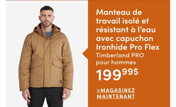 Men's Timberland Pro Ironhide Pro Flex Water Resistant Hooded Insulated Work Jacket $199.99