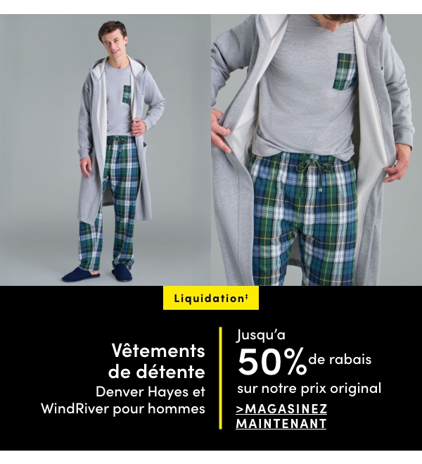 Clearance Men's Denver Hayes & WindRiver Loungewear, up to 50% off our original price 