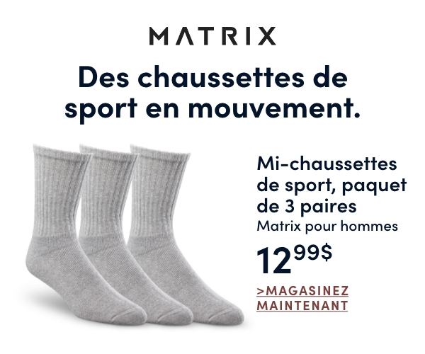 Matrix Men's 3 Pack Crew Sport Socks