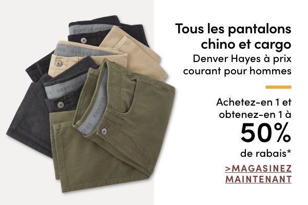 All Regular-Priced Men's Denver Hayes Chino + Cargo Pants Buy one get one 50% OFF*