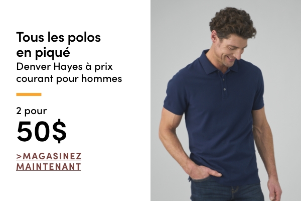 All Regular-Priced Men's Denver Hayes Pique Polo's 2 for $50