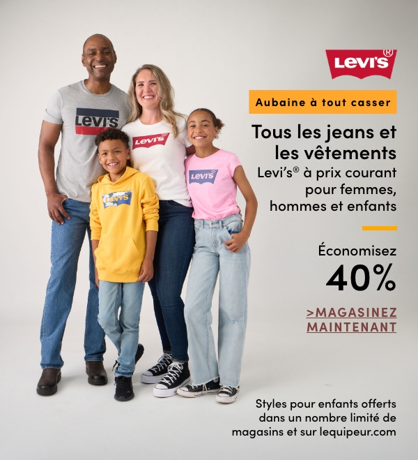 Door Crasher All Regular-Priced Women's, Men's + Kids' Levi's Jeans + Clothing Save 40%