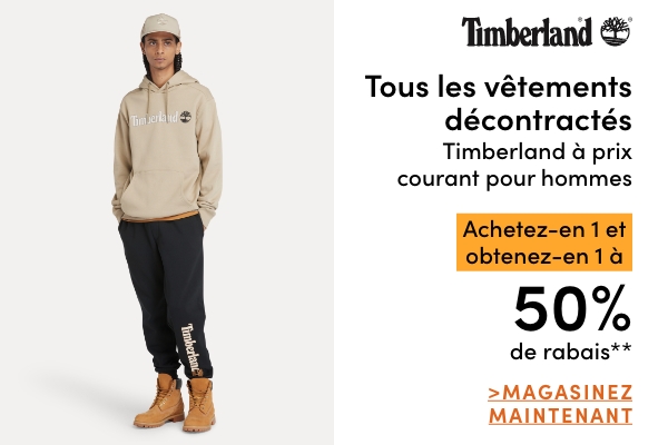 All Regular-Priced Men's Timberland Casual Clothing Buy one get one 50% OFF*