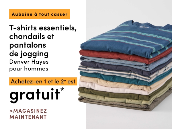 "Door Crasher  Men's Denver Hayes Essential T-shirts, Sweatshirts + Sweatpants Buy one get one free*"