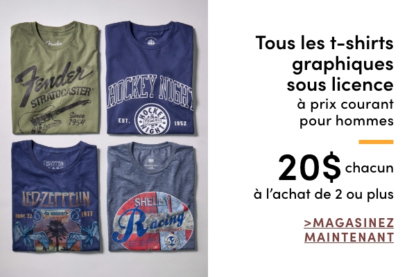 All Regular-Priced Men's Licensed Graphic T-shirts $20 each when you buy 2 or more 
