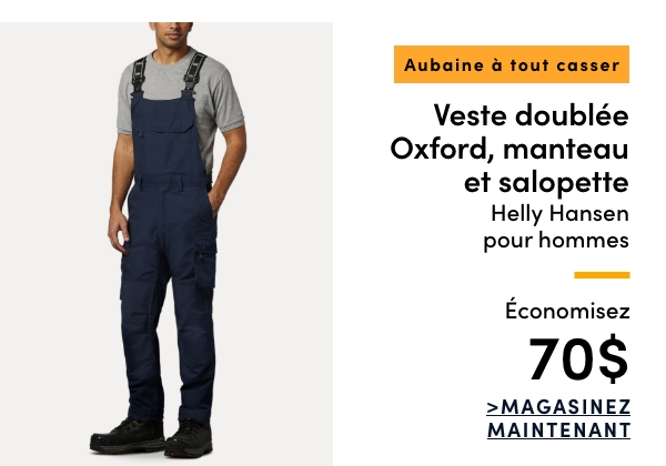 Door Crasher Men's Helly Hansen Workwear Oxford Lined Vest, Jacket and Bib Overall Save $70