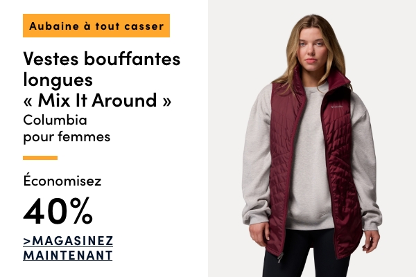 "Door Crasher Women's Columbia Mix It Around Long Puffer Vests Save 40%"