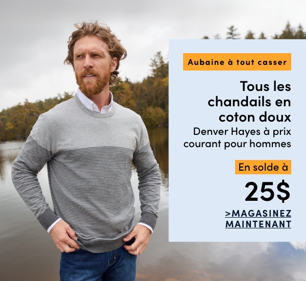 "Door Crasher All Regular-Priced Men's Denver Hayes Soft Cotton Sweaters Sale $25"