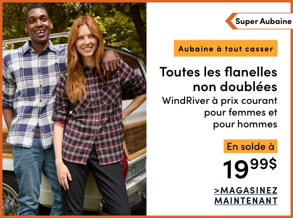 Door Crasher WindRiver Unlined Flannels. Sale $19.99