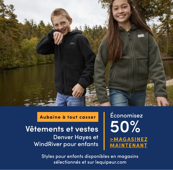 Door Crasher Save 50% on Kids' Denver Hayes + WindRiver Clothing + Jackets 
