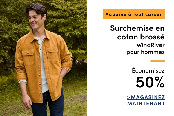 Door Crasher Men's WindRiver Brushed Cotton Overshirt Save 50%