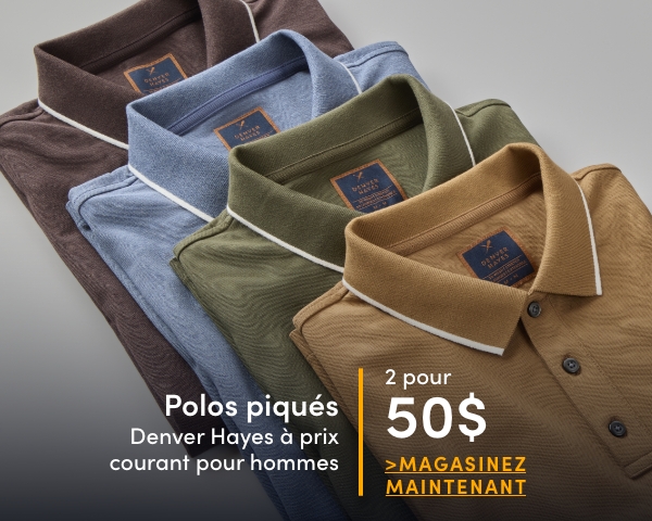 All Regular-Priced Men's Denver Hayes Pique Polos 2 for $50