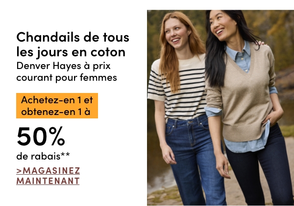 Buy one get one 50% OFF* Women's Denver Hayes Everyday Cotton Sweaters