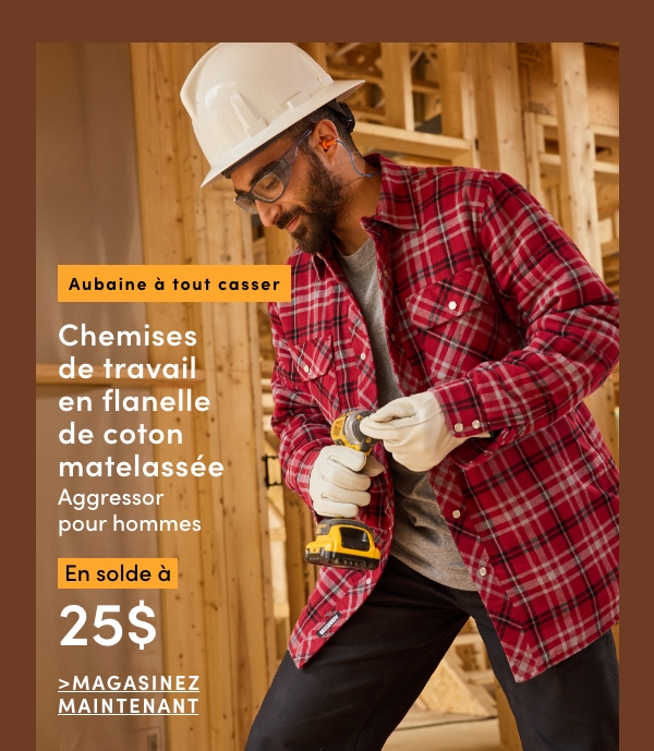 Door Crasher Men's Aggressor Quilted Flannel Work Shirts Sale $25