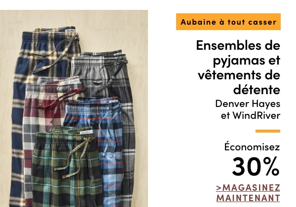 Door Crasher All Regular-Priced Women's + Men's Denver Hayes + WindRiver Sleepwear + Loungewear Save 30%