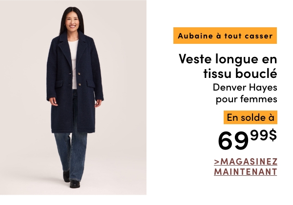 Door Crasher Women's Denver Hayes Boucle Long Coat Sale $69.99