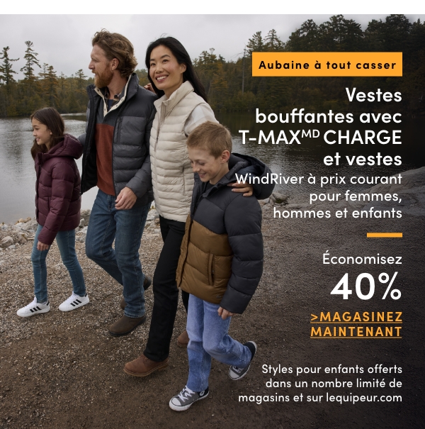 Door Crasher Save 40%  WindRiver TMAX Charge Puffer Jackets + Vests 