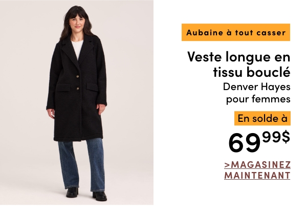 Door Crasher Women's Denver Hayes Boucle Long Coat Sale $69.99