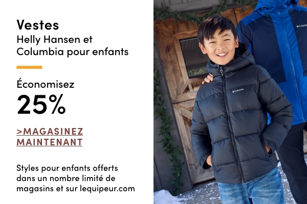 Save 25% on Kids' Helly Hansen + Columbia Jackets