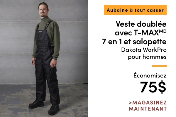 Door Crasher Men's Dakota WorkPro 7-in-1 T-Max Jacket & Bib Overall Save $75